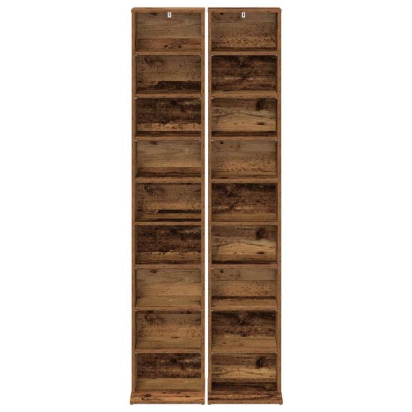 Кабинет за CD 2 бр. Старо дърво 33 x 23,5 x 175 см