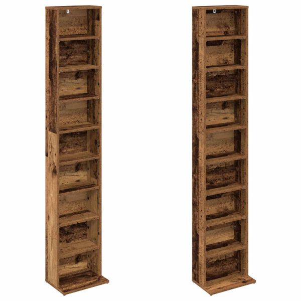 Кабинет за CD 2 бр. Старо дърво 33 x 23,5 x 175 см