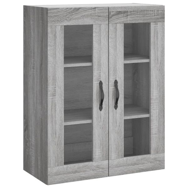 Висок шкаф, сив сонома, 69,5x34x180 см, инженерно дърво