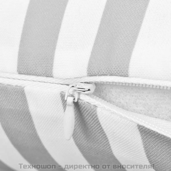 Градински възглавници, 4 бр, райета, 45x45 см, сиви