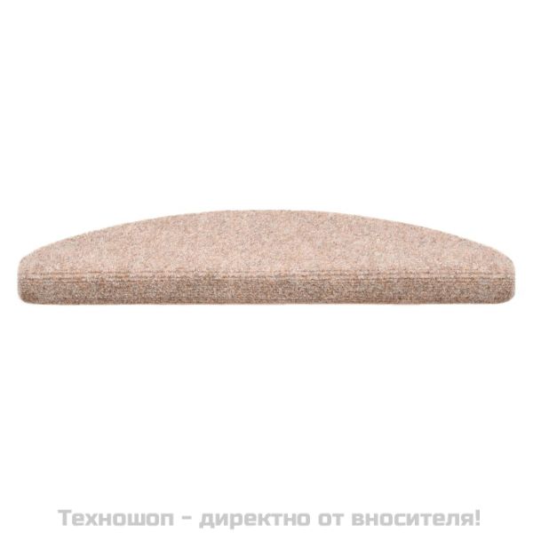 Изтривалки за стълби, самозалепващи се, 15 бр., 65x21x4 см, светлокафяви, полукръгли, големи