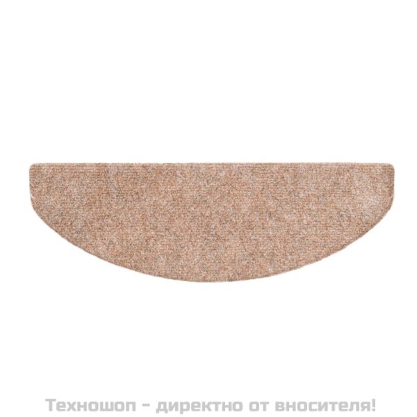 Изтривалки за стълби, самозалепващи се, 15 бр., 65x21x4 см, светлокафяви, полукръгли, големи