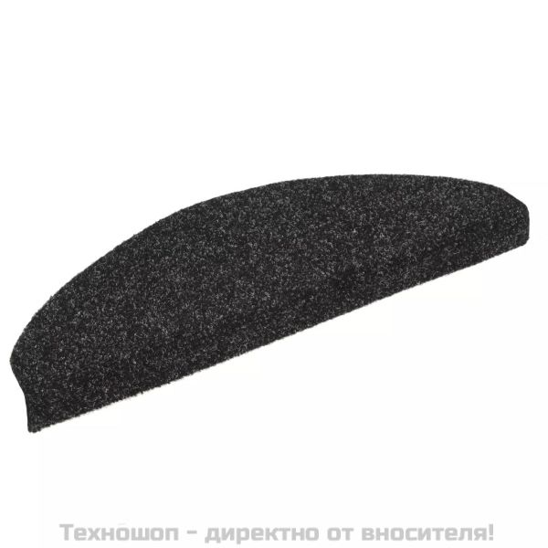 Изтривалки за стълби, самозалепващи се, 15 бр., 65x21x4 см, черни, полукръгли, големи