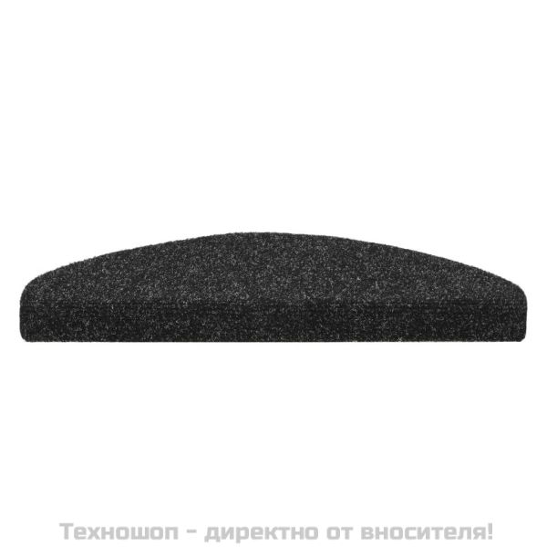 Изтривалки за стълби, самозалепващи се, 15 бр., 65x21x4 см, черни, полукръгли, големи