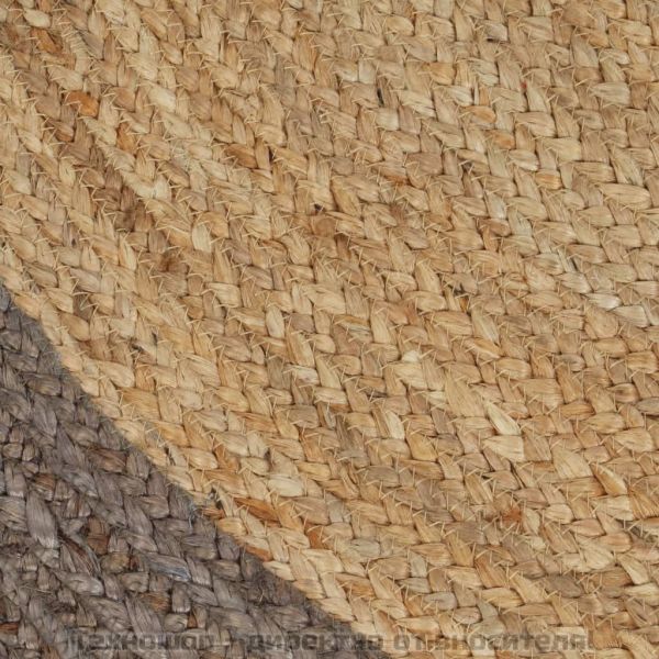 Ръчно тъкан килим от юта, сив кант, 120 см