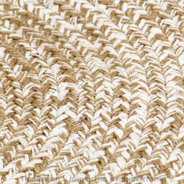 Ръчно тъкан килим от юта, бял и естествен цвят, 90 см