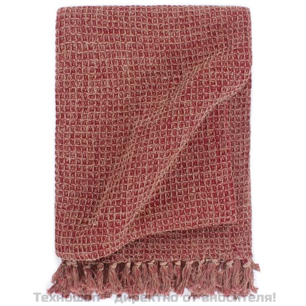 Декоративно одеяло, памук, 125x150 см, бордо