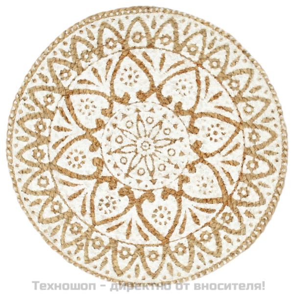 Подложки за хранене, 4 бр, бели, 38 см, кръгли, юта