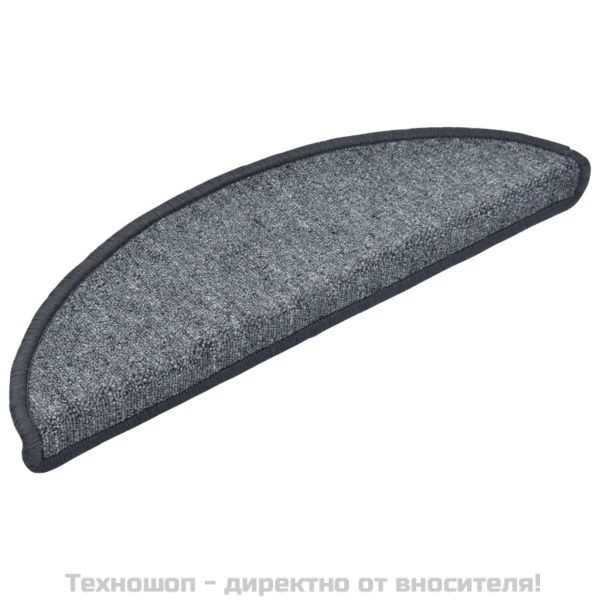 Изтривалки за стълби, 15 бр., 56x17x3 см, тъмносиви, полукръгли