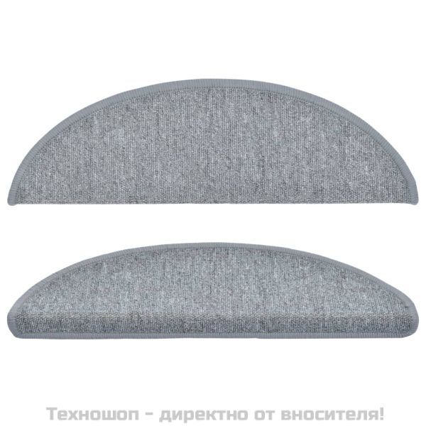 15 бр стелки за стълбища, светлосиви, 56x17x3 см