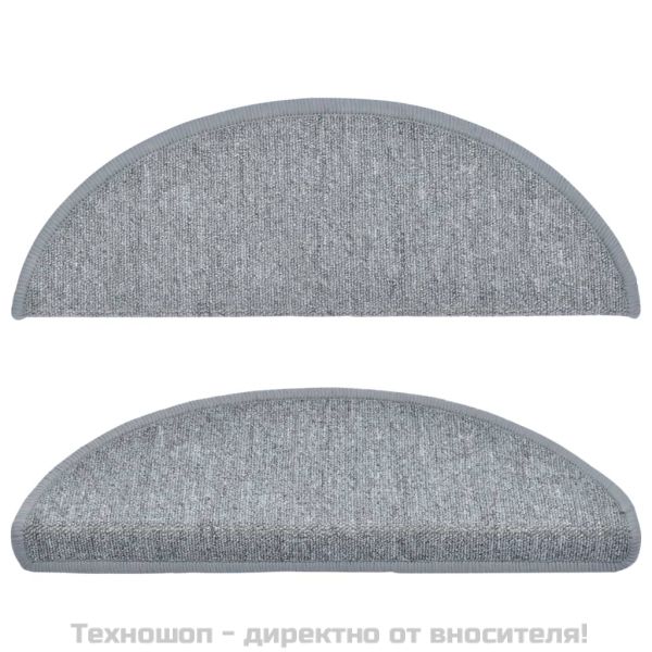 15 бр стелки за стълбища, светлосиви, 65x24x4 см