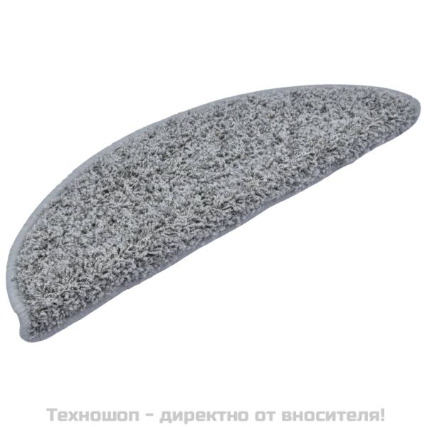 Изтривалки за стълби, 15 бр., 56x17x3 см, сиви, полукръгли