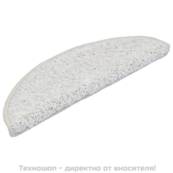 Изтривалки за стълби, 15 бр., 56x17x3 см, бели, полукръгли