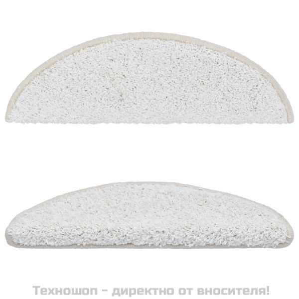 Изтривалки за стълби, 15 бр., 56x17x3 см, бели, полукръгли