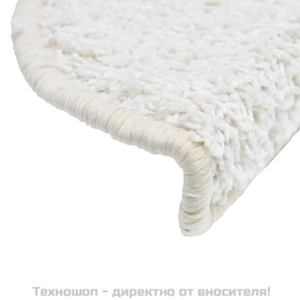 Изтривалки за стълби, 15 бр., 56x17x3 см, бели, полукръгли