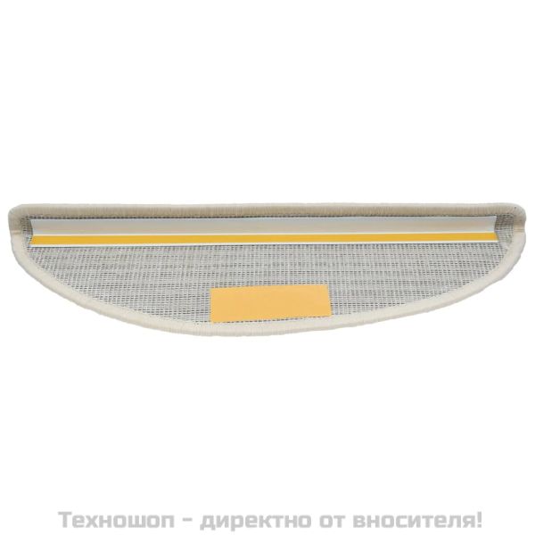 Изтривалки за стълби, 15 бр., 56x17x3 см, бели, полукръгли