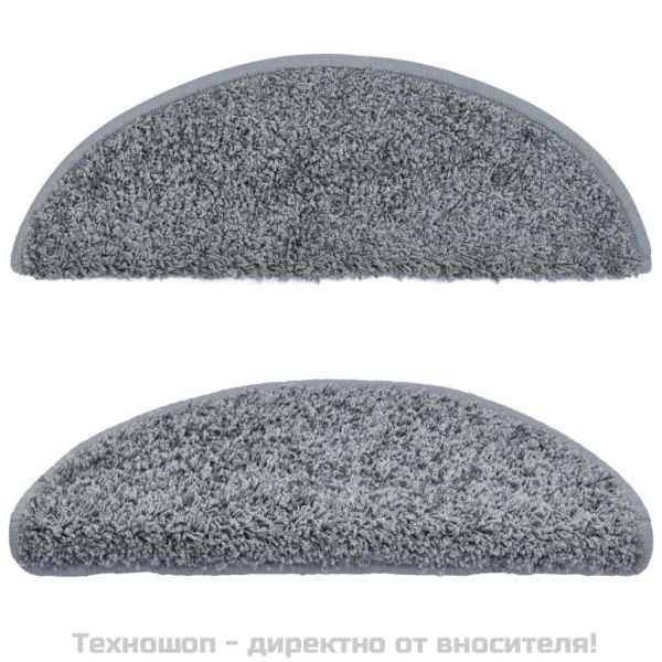 Изтривалки за стълби, 15 бр., 65x21x4 см, сиви, полукръгли, големи