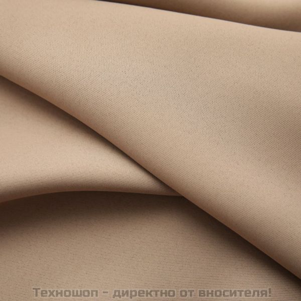 Затъмняващи завеси с куки, 2 бр, таупе, 140x245 см