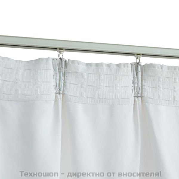 Затъмняващи завеси с куки, 2 бр, белезникави, 140x175 см