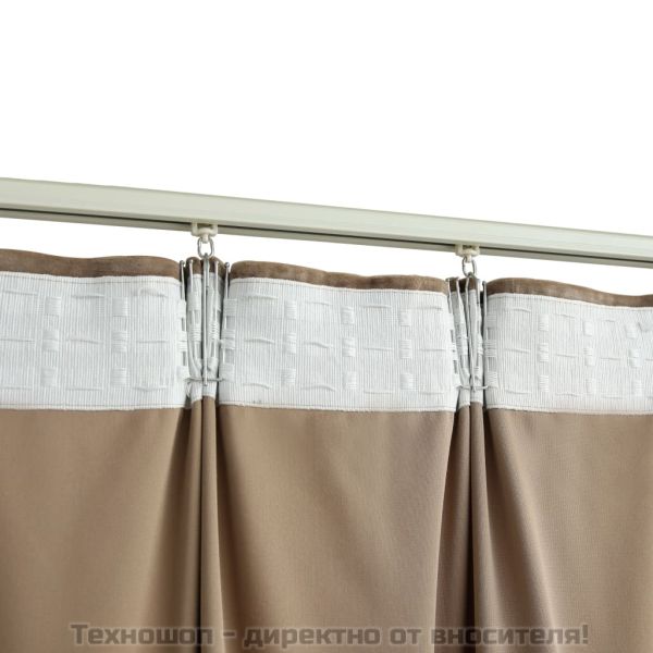 Затъмняваща завеса с куки, кадифе, бежова, 290x245 см