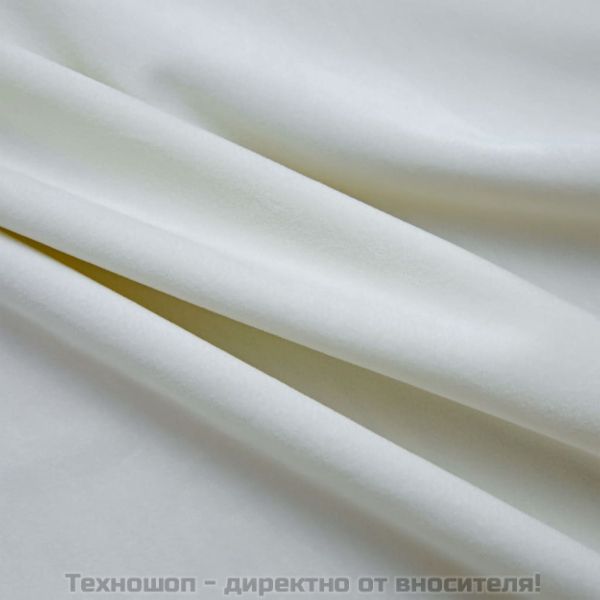 Затъмняваща завеса с метални халки, кадифе, кремава, 290x245 см