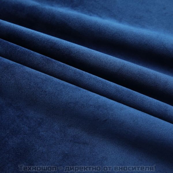 Затъмняващи завеси с куки, 2 бр, кадифе, тъмносини, 140x245 см