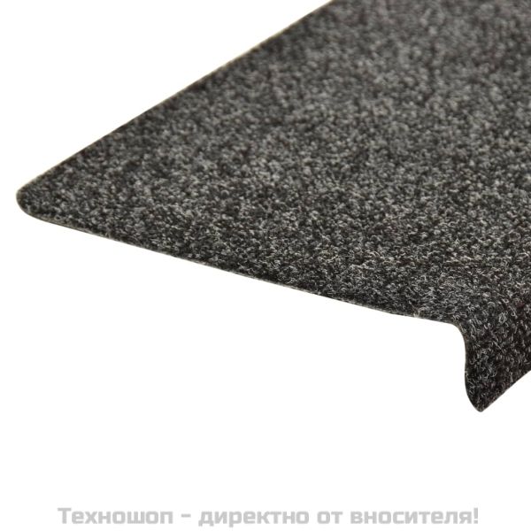 Изтривалки за стълби, самозалепващи се, 15 бр., 65x21x4 см, сиви, с правоъгълен кант