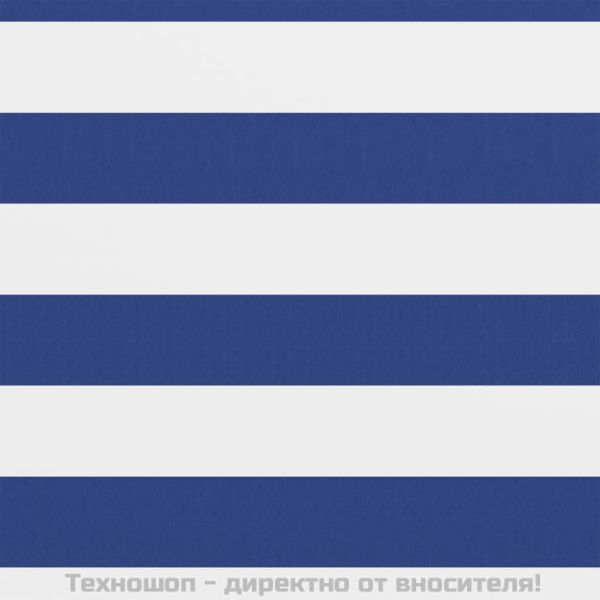 Балконски параван, бяло и синьо, 75x300 см, оксфорд плат