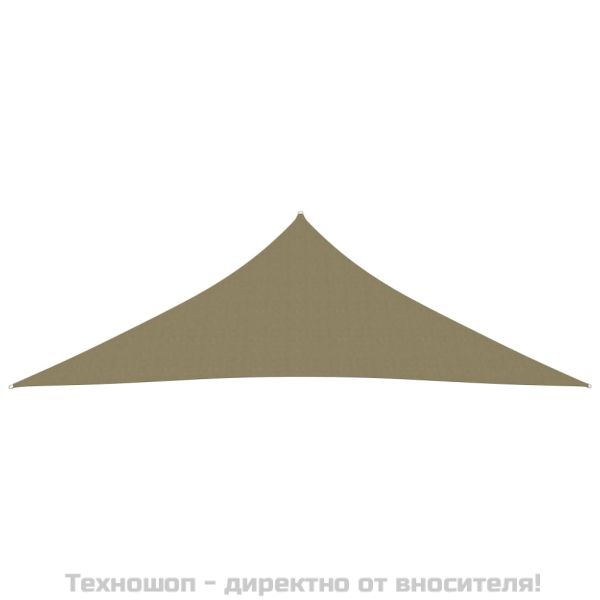 VidaXL Платно-сенник Оксфорд текстил триъгълно 3,5x3,5x4,9 м бежово