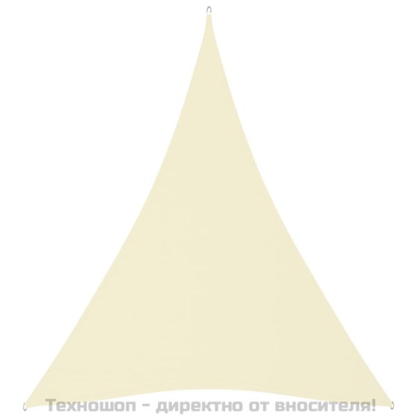 Слънцезащитно платно, Оксфорд плат, триъгълно, 5x6x6 м, кремаво