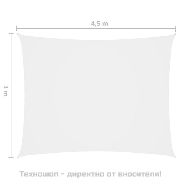 Платно-сенник, Оксфорд текстил, правоъгълно, 3x4,5 м, бяло