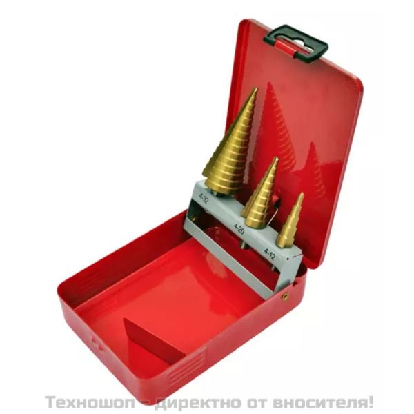 Комплект от 3 броя степенчати свредла HSS