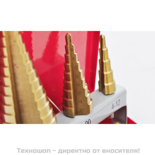 Комплект от 3 броя степенчати свредла HSS