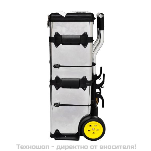 Кутия за инструменти на колела, 3 отделения, цвят сребърен