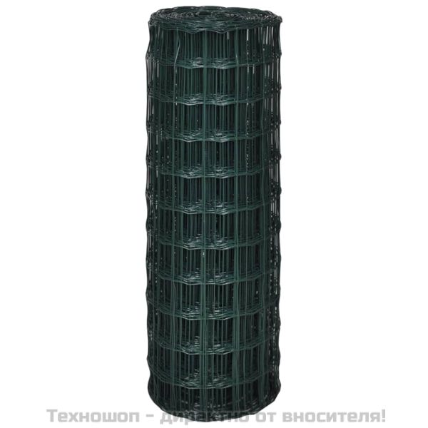 Оградна мрежа, стомана, 10 x 1 м, зелена