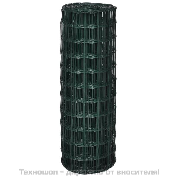 Оградна мрежа, стомана, 25 x 1,2 м, зелена