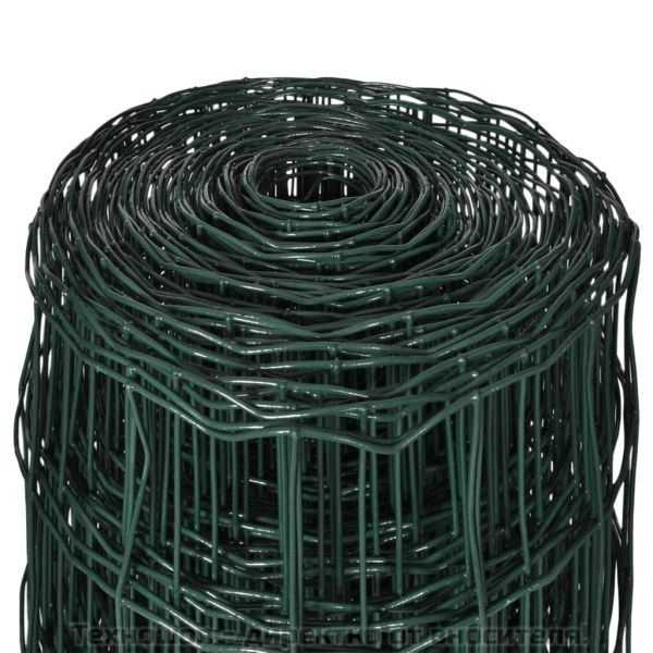 Оградна мрежа, стомана, 25 x 1,2 м, зелена