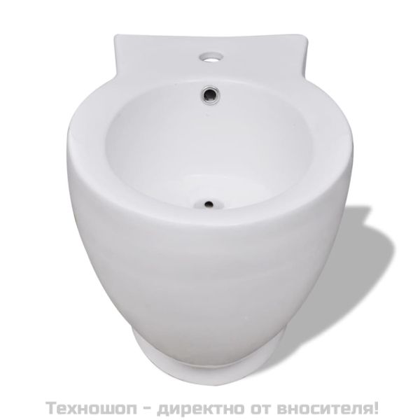 Кръгло биде, стоящо, бяло, висококачествена керамика