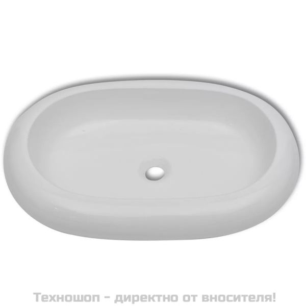 Луксозна керамична мивка, овална, бяла, 63 х 42 см