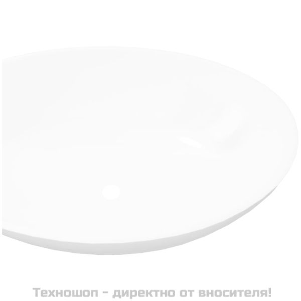 Луксозна керамична мивка с овална форма, бяла, 40x33 см