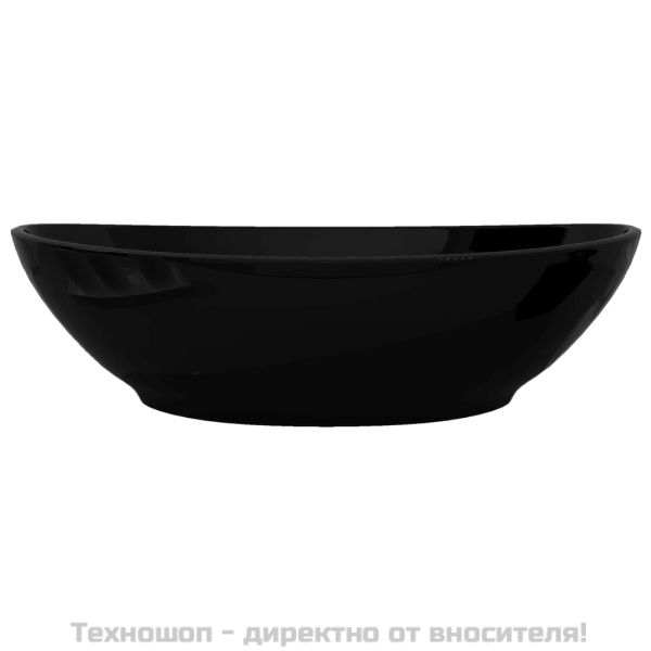 Луксозна керамична мивка, овална, черна, 40 х 33 см