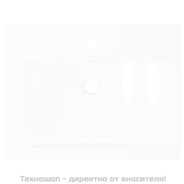 Керамична мивка лукс правоъгълна с отвор за кран бяла 60х46 см