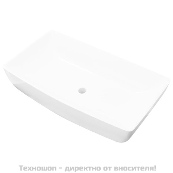 Луксозна керамична, правоъгълна, бяла, 71 х 39 см.