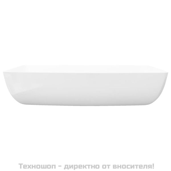 Луксозна керамична, правоъгълна, бяла, 71 х 39 см.