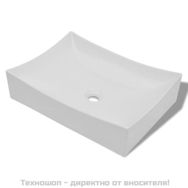 Керамична мивка в силно гланцирано бяло, за баня