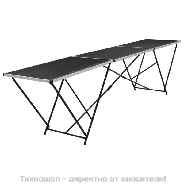 Сгъваема маса за лепене на тапети, МДФ и алуминий, 300x60x78 см