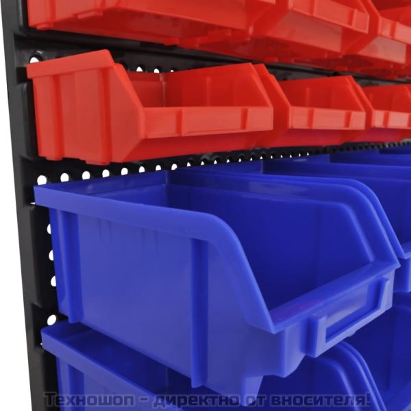 Комплект кошове за съхранение на вещи, 30 броя, цвят син и червен