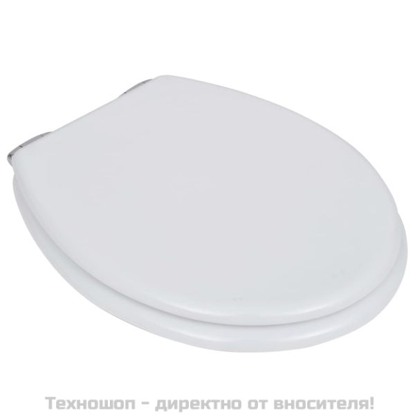 Тоалетна седалка МДФ капак с плавно затваряне изчистена бяла