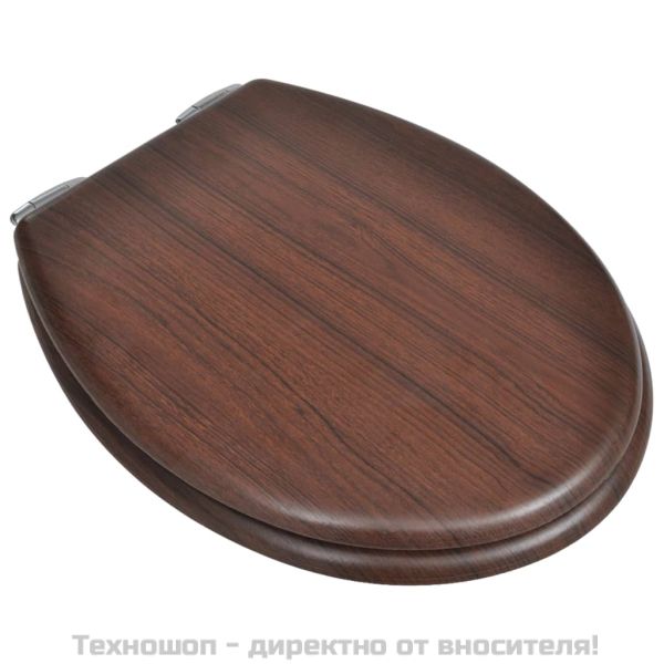 Тоалетна седалка МДФ капак с плавно затваряне изчистена кафява