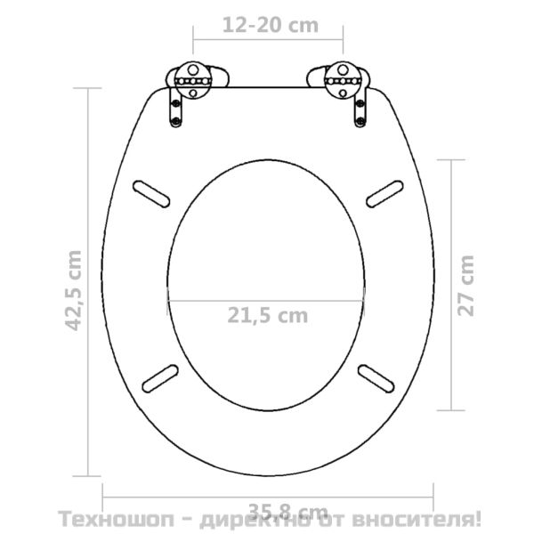 Тоалетна седалка МДФ капак с плавно затваряне изчистена кафява